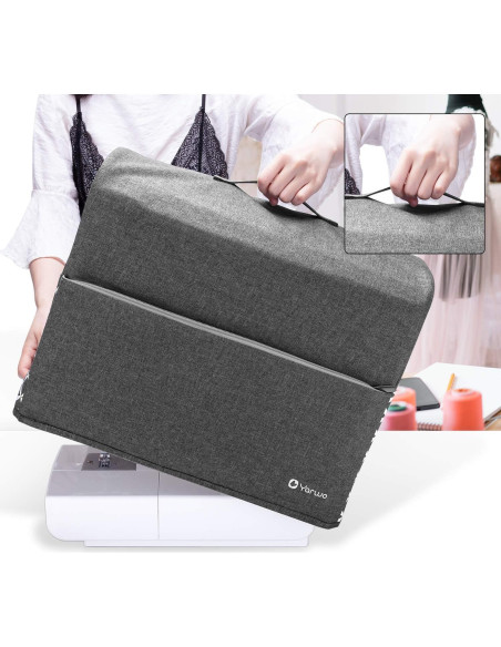 Funda para máquina de coser Yarwo gris con flecha 43x20x33cm