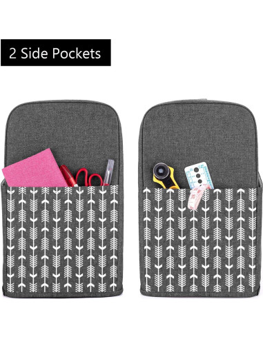Funda para máquina de coser Yarwo gris con flecha 43x20x33cm