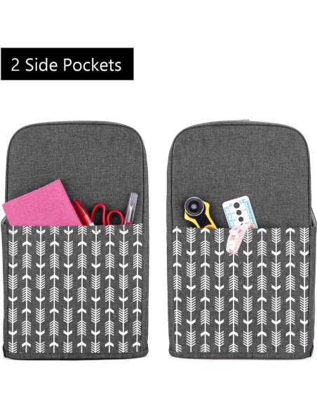 Funda para máquina de coser Yarwo gris con flecha 43x20x33cm