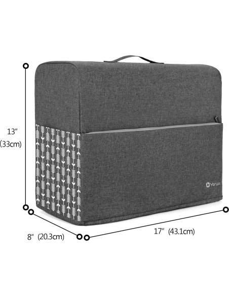 Funda para máquina de coser Yarwo gris con flecha 43x20x33cm