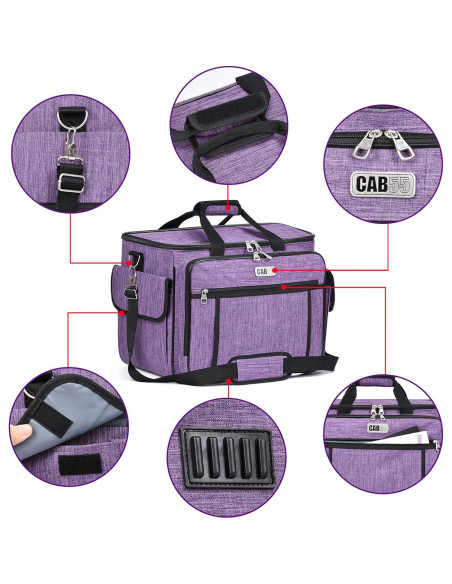 Funda de Transporte para Máquina de Coser CAB55 - Acolchada, Púrpura Funda de Transporte para Máquina de Coser CAB55 - Acolchada, Púrpura