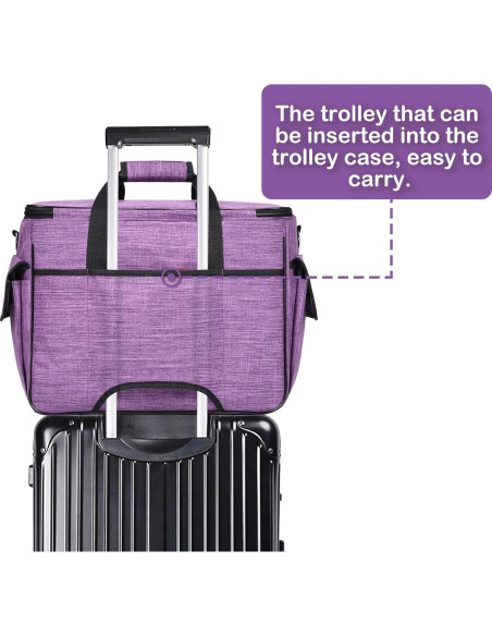 Funda de Transporte para Máquina de Coser CAB55 - Acolchada, Púrpura Funda de Transporte para Máquina de Coser CAB55 - Acolchada, Púrpura