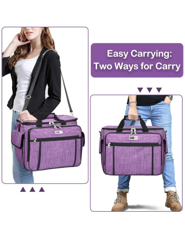 Funda de Transporte para Máquina de Coser CAB55 - Acolchada, Púrpura