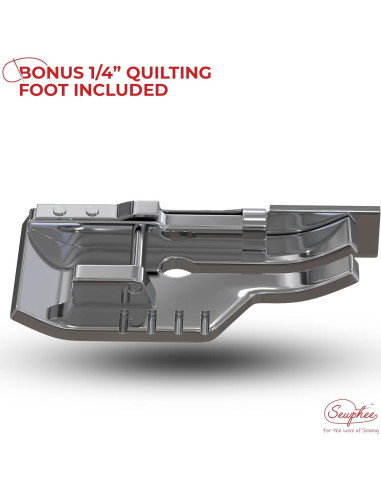 Pie de Cama Abierto Sewphee + Pie de Acolchado 6 mm - Compatible con Máquinas de Coser