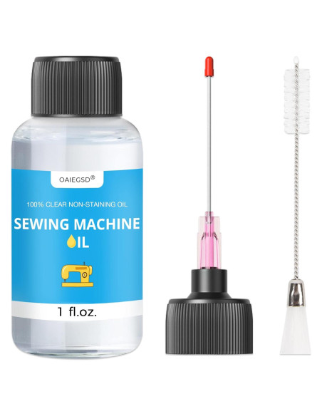 Aceite de Máquina de Coser OAIEGSD 29.57 ml con Aplicador y Cepillo