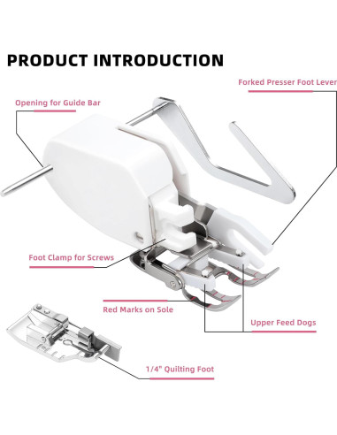 Pie de máquina de coser Brother HM1008 con guía abierta 81g