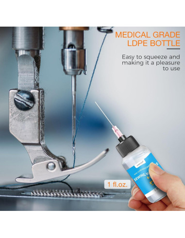 Aceite de Máquina de Coser OAIEGSD 29.57 ml con Aplicador y Cepillo