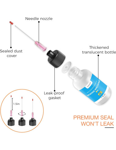 Aceite de Máquina de Coser OAIEGSD 29.57 ml con Aplicador y Cepillo