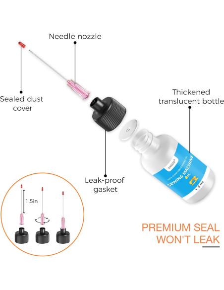 Aceite de Máquina de Coser OAIEGSD 29.57 ml con Aplicador y Cepillo