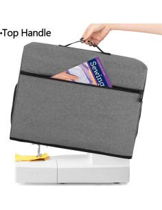 Funda Protectora CURMIO para Máquina de Coser Gris 42x20.6x33.4cm 2