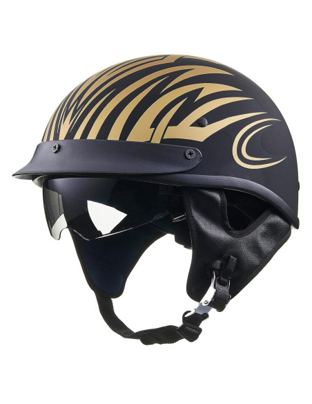 Casco Abierto ILM 210V Dorado Mediano para Motocicleta
