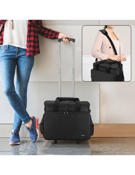 Funda para Máquina de Coser LUXJA con Carro Desmontable - Negro