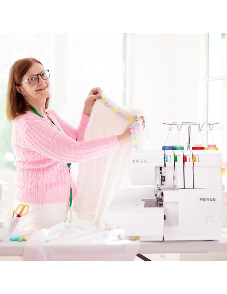 Máquina de Overlock Serger FEIYUE FY505 2/3/4 Hilos Metal