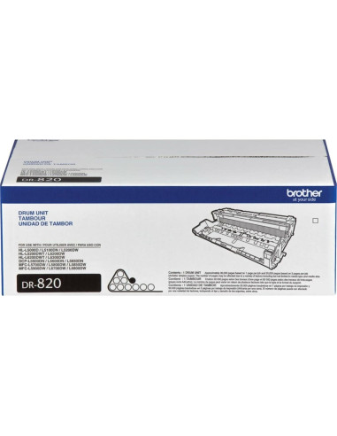 Unidad de Tambor Original Brother DR820, Rinde 30,000 Páginas, Negro