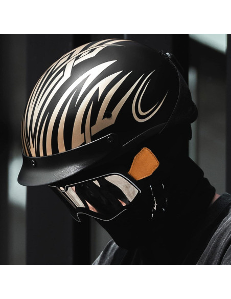 Casco Abierto ILM 210V Dorado Mediano para Motocicleta