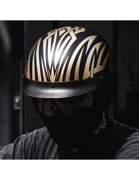 Casco Abierto ILM 210V Dorado Mediano para Motocicleta