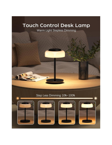 Lámpara de Mesa LED Inalámbrica Qimh 5000mAh Control Táctil