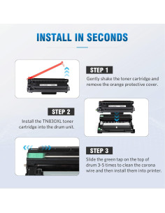 Cartucho de Tóner TN830XL Compatible Brother - 2 Negro Alto Rendimiento 2