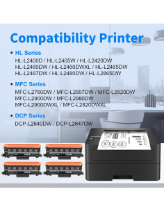 Cartucho de Tóner Negro TN830XL 4-Pack myCartridge Compatible 2