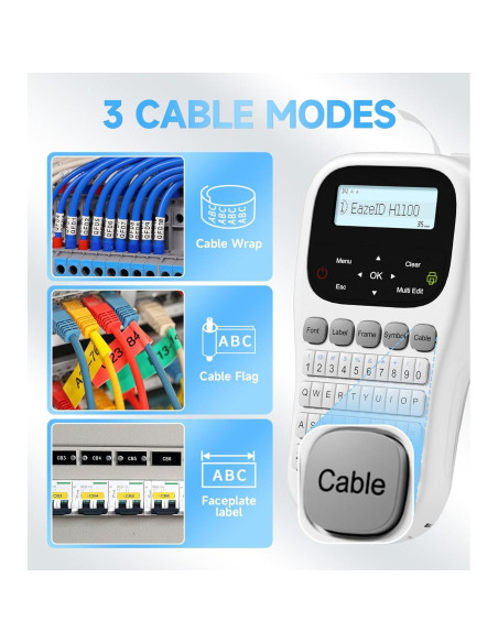 Etiquetadora EazeID H1100 Portátil 12mm Pantalla Retroiluminada