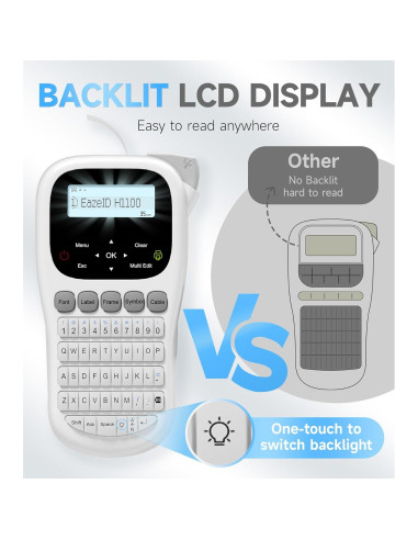Etiquetadora EazeID H1100 Portátil 12mm Pantalla Retroiluminada