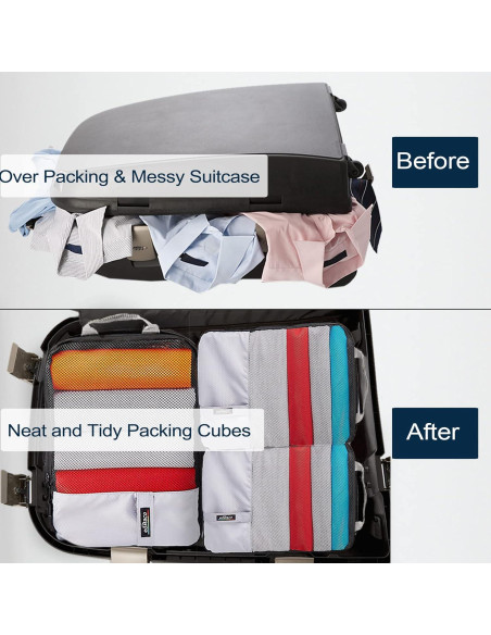 Cubos de Compresión Edraco 6 Pzs Nylon Organizador de Viaje