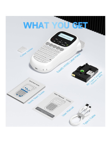 Etiquetadora EazeID H1100 Portátil 12mm Pantalla Retroiluminada