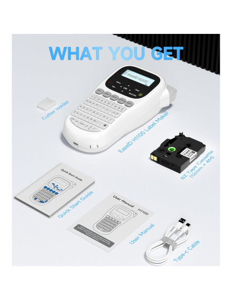 Etiquetadora EazeID H1100 Portátil 12mm Pantalla Retroiluminada