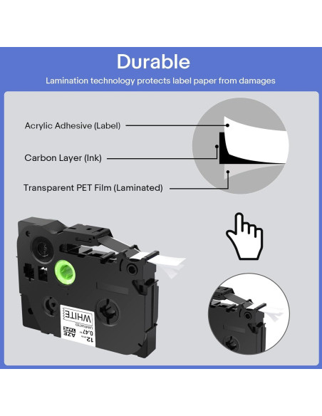 Cinta de Etiqueta Laminada Greencycle 6 Pack 12mm Multi-Color