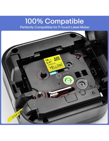 Cinta de Etiqueta Laminada Greencycle 6 Pack 12mm Multi-Color
