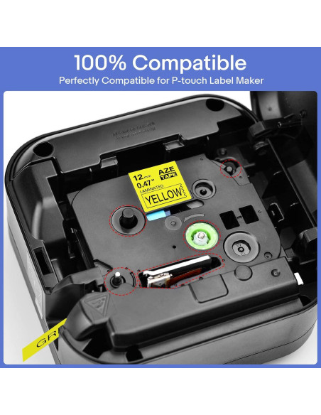 Cinta de Etiqueta Laminada Greencycle 6 Pack 12mm Multi-Color