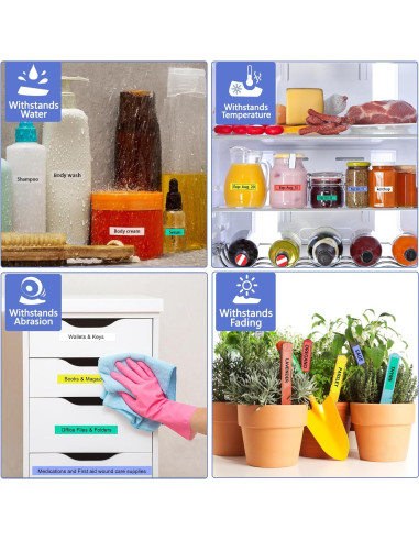 Cinta de Etiqueta Laminada Greencycle 6 Pack 12mm Multi-Color