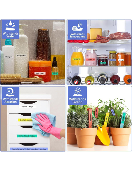 Cinta de Etiqueta Laminada Greencycle 6 Pack 12mm Multi-Color