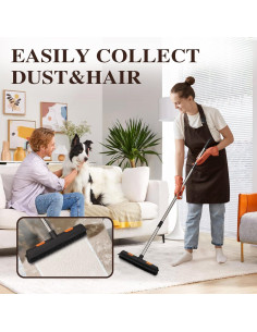 Escoba de goma para mascotas Bryquelin 124 cm ajustable 2