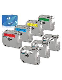 Cinta de Etiquetado Weemay 12mm 7 Paquetes Compatible Brother