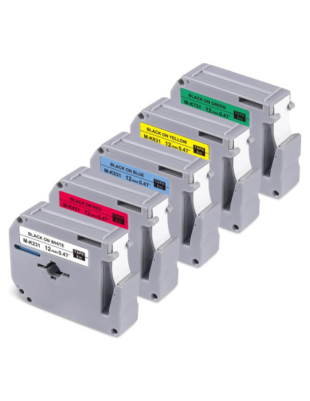 Cinta de Etiqueta BOYEEZON 5 Pack 12mm Compatible Brother