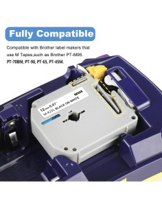 Cinta de Etiqueta BOYEEZON 5 Pack 12mm Compatible Brother 2