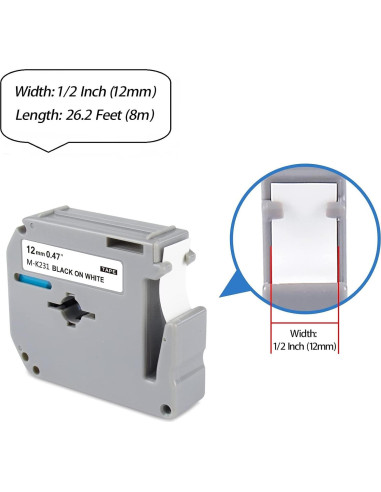 Cinta de Etiqueta BOYEEZON 5 Pack 12mm Compatible Brother