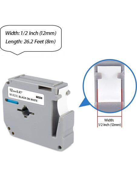 Cinta de Etiqueta BOYEEZON 5 Pack 12mm Compatible Brother