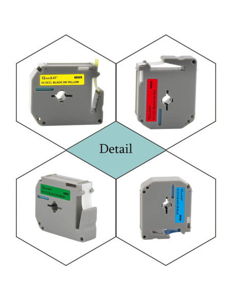Cinta de Etiqueta BOYEEZON 5 Pack 12mm Compatible Brother