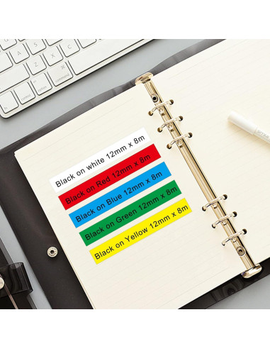 Cinta de Etiqueta BOYEEZON 5 Pack 12mm Compatible Brother