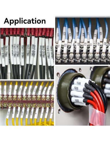 4 Etiquetas Termocontraíbles Esaytool HSe-221 8.8mm Negro/Blanco