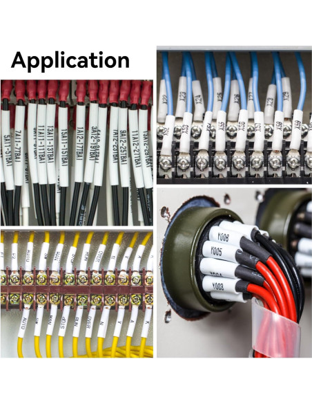 4 Etiquetas Termocontraíbles Esaytool HSe-221 8.8mm Negro/Blanco