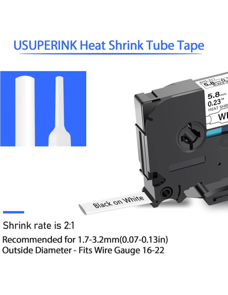 3PK Cinta de Etiquetadora Termocontraíble USUPERINK HSe-211 5.8mm