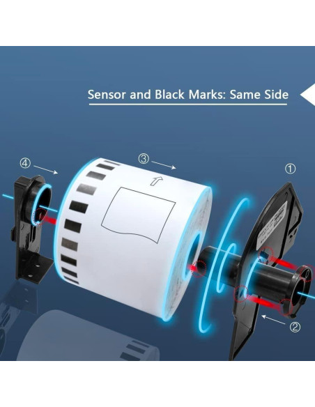 BETCKEY Etiquetas Continuas 62mm x 30.48m para Brother QL - 10 Rollos