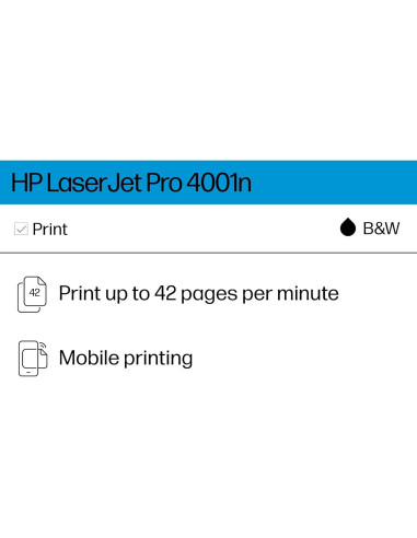 Impresora HP LaserJet Pro 4001n A4 B/N 42 ppm USB Ethernet