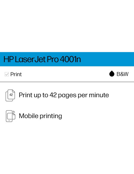 Impresora HP LaserJet Pro 4001n A4 B/N 42 ppm USB Ethernet