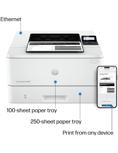 Impresora HP LaserJet Pro 4001n A4 B/N 42 ppm USB Ethernet