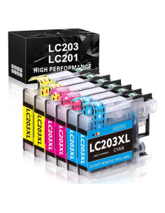 Cartucho de tinta compatible Brother LC203XL - 2 Cian, 2 Magenta, 2 Amarillo