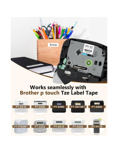 Cinta de Etiquetadora Brother TZe-231 12mm Negro sobre Blanco - 5 Unidades 2